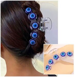 BLUE EVIL EYE HAIR CLIP
